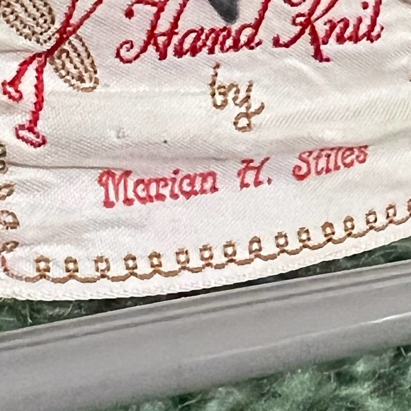 Vintage Hand Knit Green Fuzzy Sweater S - Picture 6 of 6